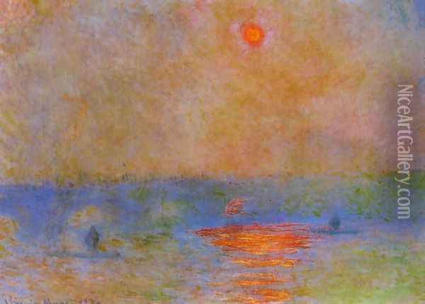 Waterloo Bridge, Sunlight in the Fog Oil Painting - Claude Oscar Monet