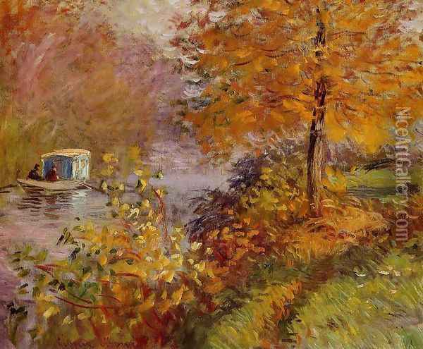 The Studio Boat 2 Oil Painting - Claude Oscar Monet