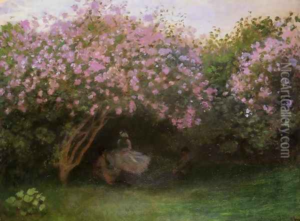Lilacs, Grey Weather Oil Painting - Claude Oscar Monet