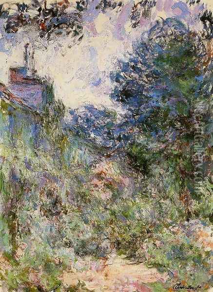 The House Seen from the Rose Garden 1 Oil Painting - Claude Oscar Monet