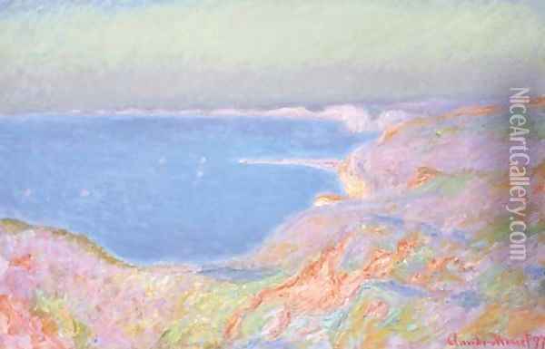 Sur la falaise pres de Dieppe, soleil couchant Oil Painting - Claude Oscar Monet