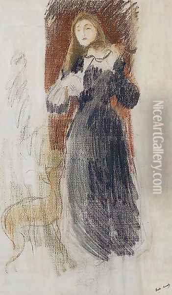 The Violin Oil Painting - Berthe Morisot