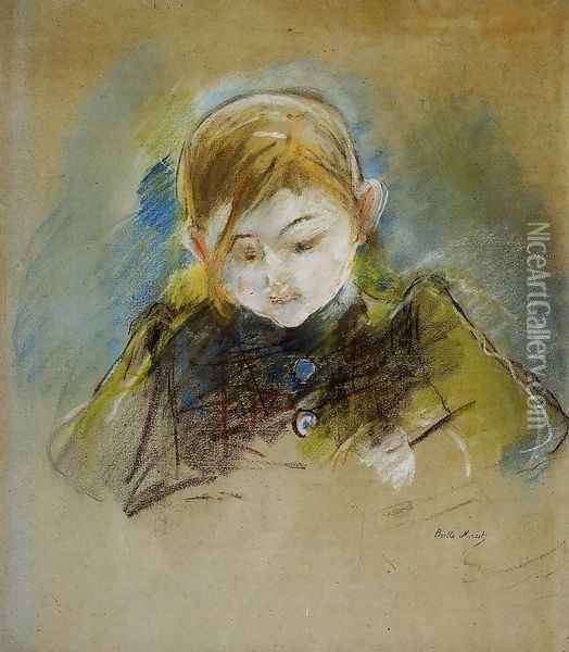 Julie Writing Oil Painting - Berthe Morisot