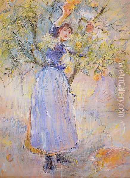 The Orange Picker2 Oil Painting - Berthe Morisot