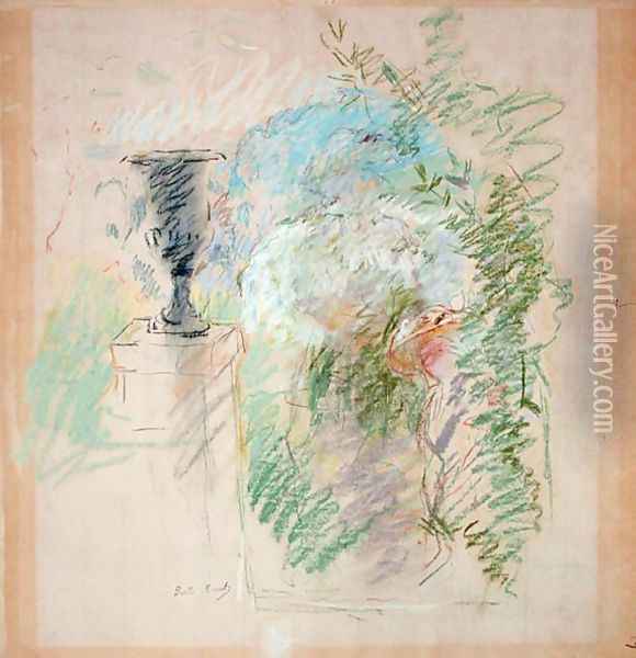 Vase in a Garden 1890 Oil Painting - Berthe Morisot