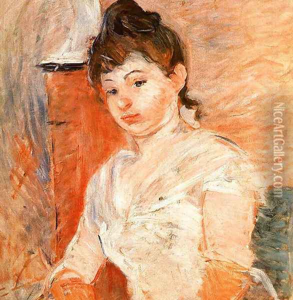 Jeune Fille en Blanc Oil Painting - Berthe Morisot