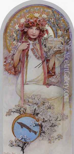 The Girl of Ivancice Oil Painting - Alphonse Maria Mucha