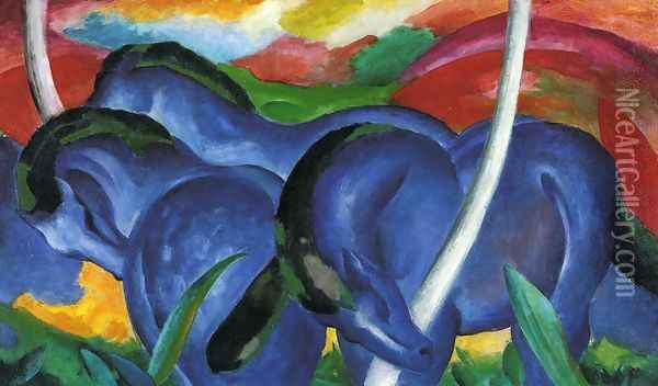 The Large Blue Horses Oil Painting - Franz Marc