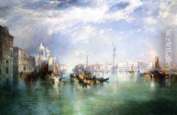 Entrance To The Grand Canal Venice2 Oil Painting - Thomas Moran