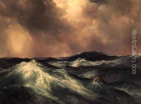 The Angry Sea Oil Painting - Thomas Moran