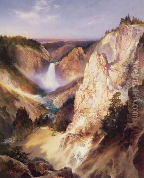 Great Falls Of Yellowstone Oil Painting - Thomas Moran