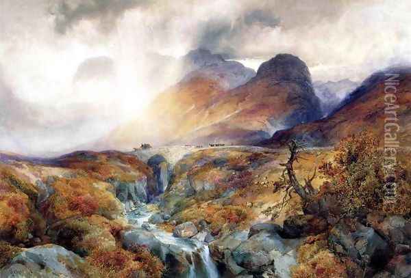 Pass At Glencoe Scotland Oil Painting - Thomas Moran