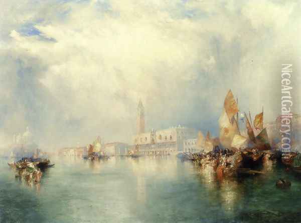 Venice Grand Canal Oil Painting - Thomas Moran