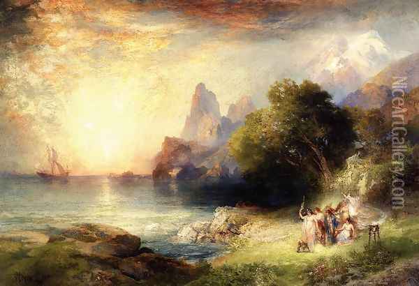 Ulysses And The Sirens Oil Painting - Thomas Moran