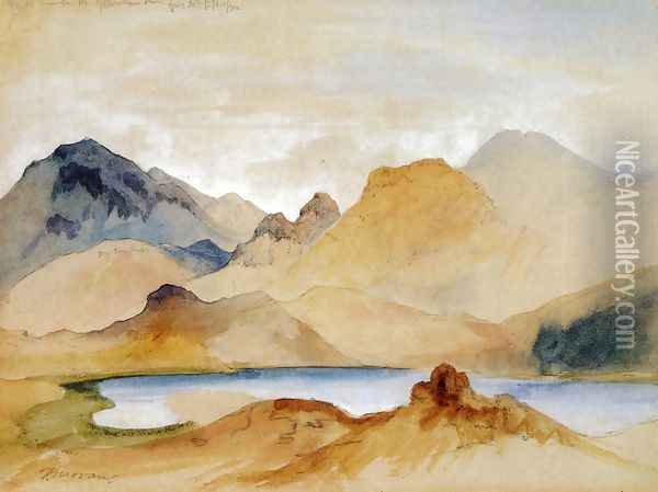 Cinnabar Mountain, Yellowstone River Oil Painting - Thomas Moran
