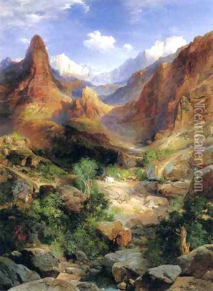 Bright Angel Trail Oil Painting - Thomas Moran