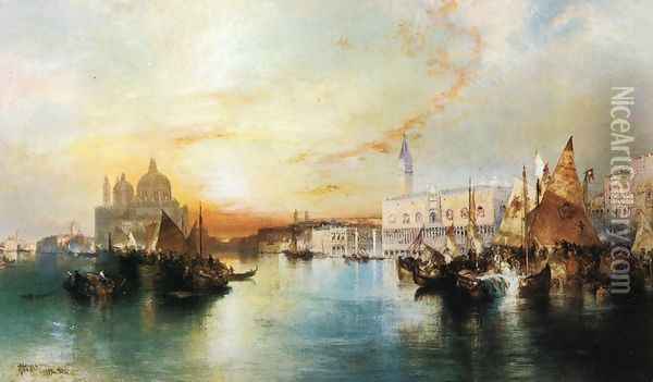 Venice from the Lagoon Oil Painting - Thomas Moran