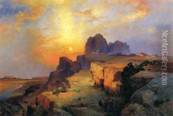 Hopi Museum, Arizona Oil Painting - Thomas Moran