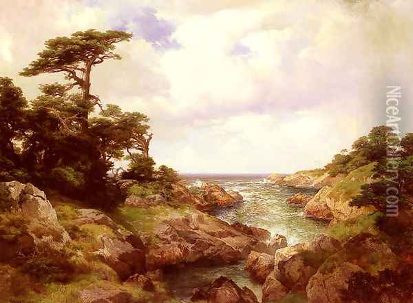 Monterey Coast Oil Painting - Thomas Moran