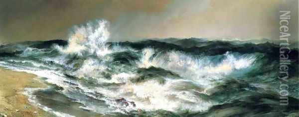 The Much Resounding Sea Oil Painting - Thomas Moran