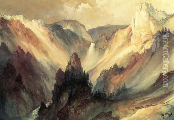 The Grand Canyon of the Yellowstone I Oil Painting - Thomas Moran