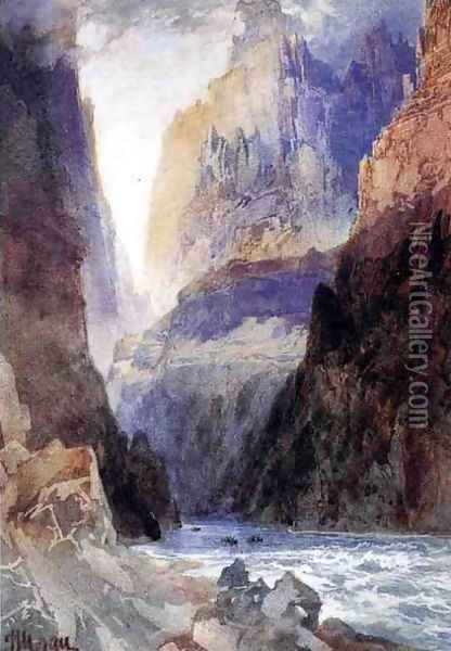 Zion Canyon Oil Painting - Thomas Moran