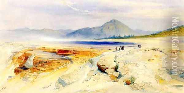 The Great Hot Springs, Gardiners River Oil Painting - Thomas Moran