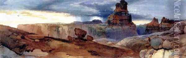 Shin-Au-Av-Tu-Weap (God Land), Canyon of the Colorado, Utah Oil Painting - Thomas Moran