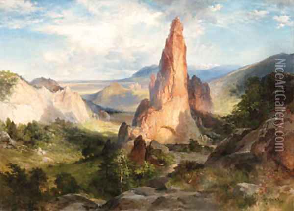 Glen Eyrie, Garden of the Gods, Colorado Oil Painting - Thomas Moran