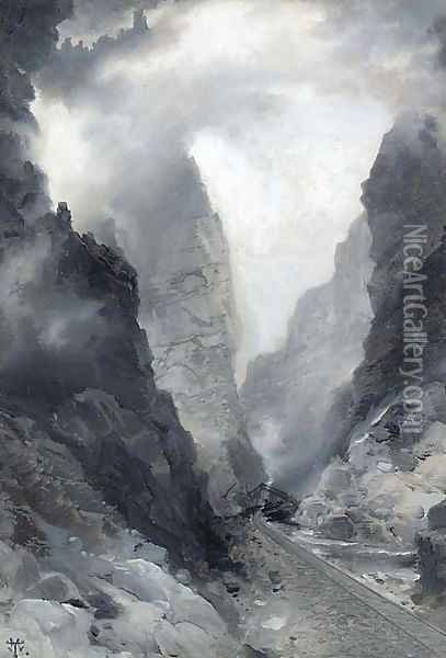 Royal Gorge-Colorado Oil Painting - Thomas Moran