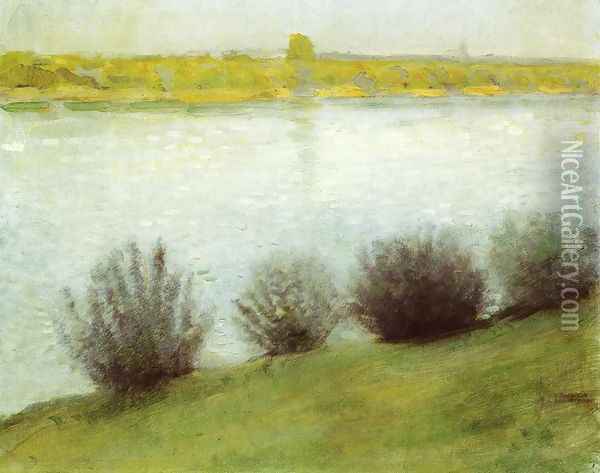 The Rhine near Herzel Oil Painting - August Macke