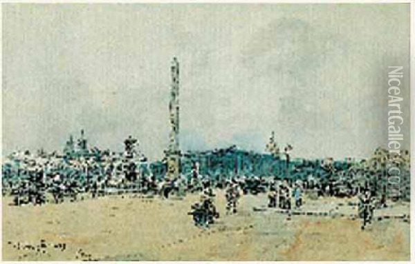 La Place De La Concorde Oil Painting - Frank Myers Boggs