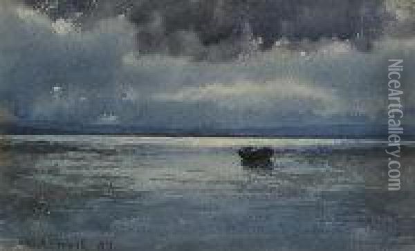 Moonlight, Lough Swilly, Co. Donegal Oil Painting - William Percy French