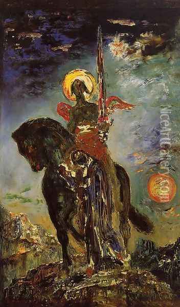 La parque et l'ange de la mort Oil Painting - Gustave Moreau