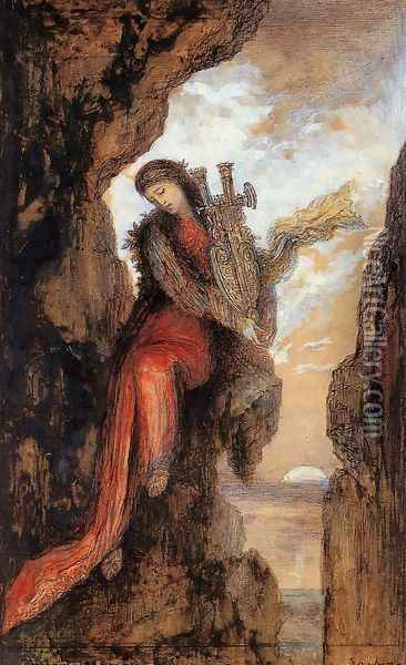 Sappho on the Cliff I Oil Painting - Gustave Moreau