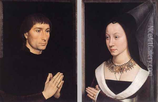 Tommaso Portinari and his Wife c. 1470 Oil Painting - Hans Memling