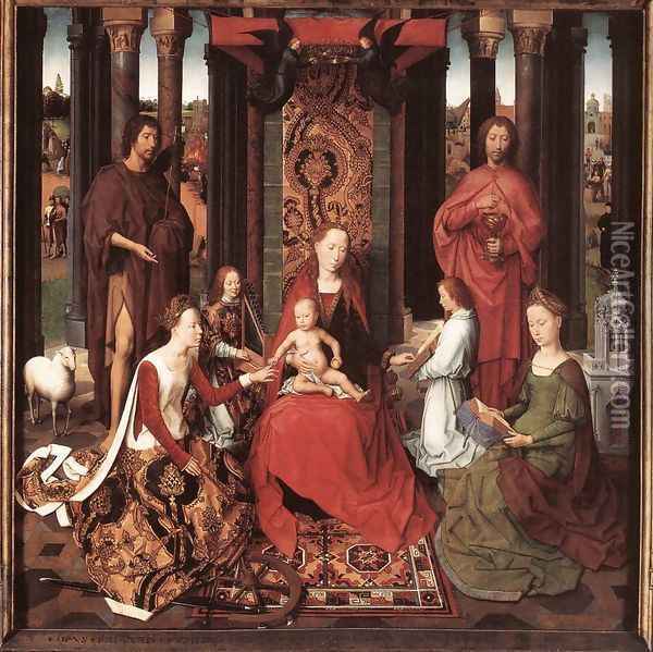 St John Altarpiece (central panel) 1474-79 Oil Painting - Hans Memling