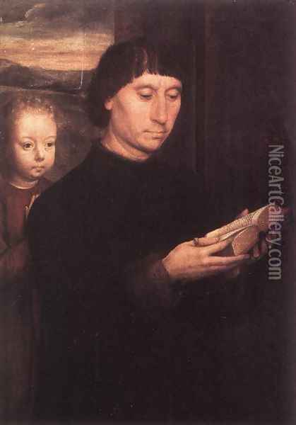 Donor (1) c. 1490 Oil Painting - Hans Memling