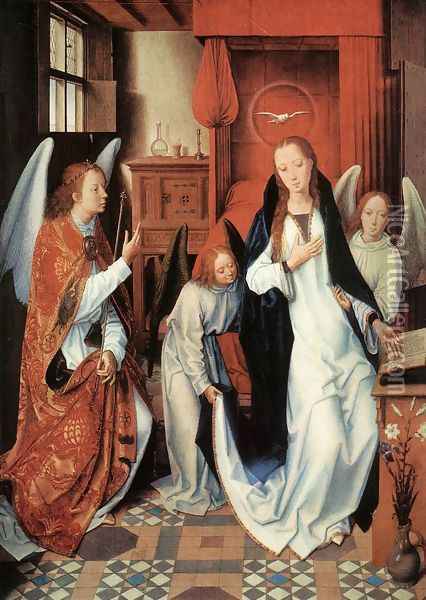 The Annunciation c. 1489 Oil Painting - Hans Memling