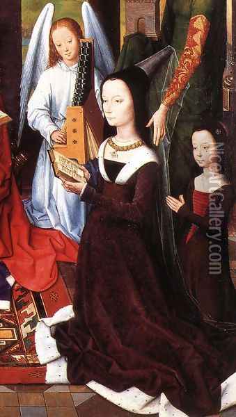 The Donne Triptych [detail: 5, central panel] Oil Painting - Hans Memling