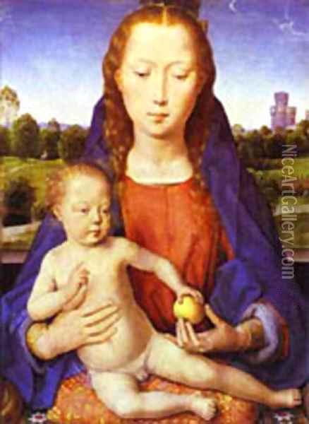Madonna And Child Enthroned 1480-90 Oil Painting - Hans Memling