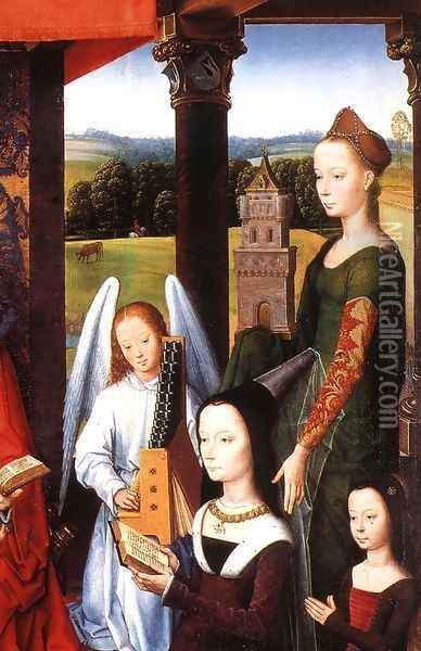 The Donne Triptych (detail) Oil Painting - Hans Memling
