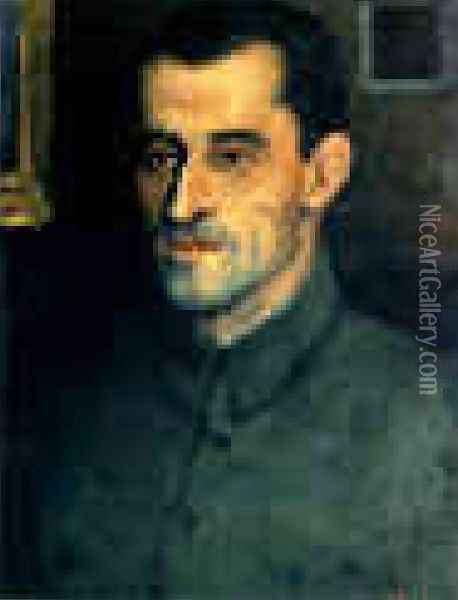 Portrait Of V A Pavlov Oil Painting - Kazimir Severinovich Malevich
