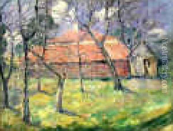 Landscape Near Kiev Oil Painting - Kazimir Severinovich Malevich