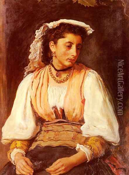 Pippa - detail (or An Italian Girl) Oil Painting - Sir John Everett Millais