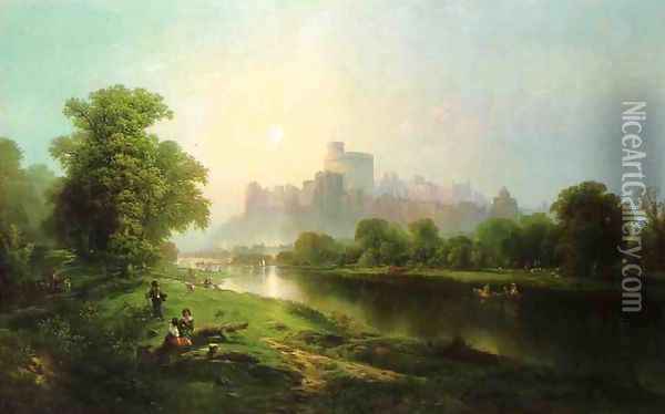 Windsor Castle Oil Painting - Edward Moran