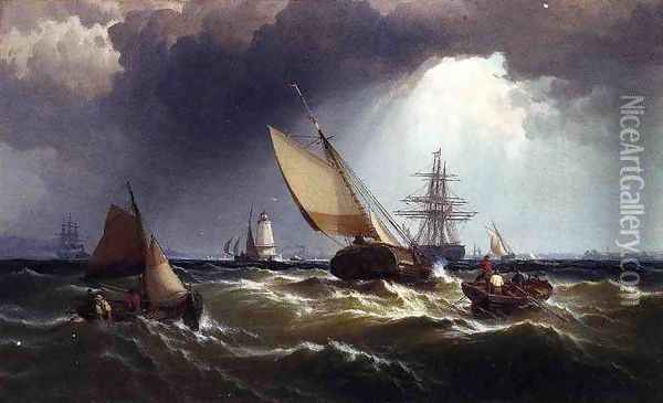 New York Harbor I Oil Painting - Edward Moran