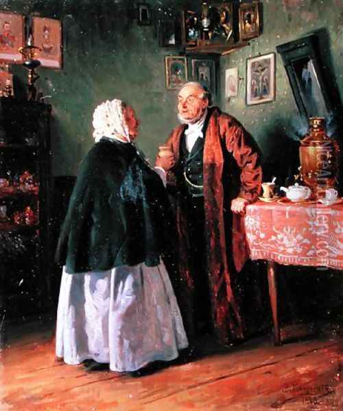 Congratulations, 1878 Oil Painting - Vladimir Egorovic Makovsky