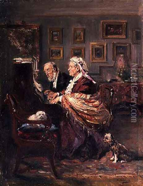 The Duet, 1889 Oil Painting - Vladimir Egorovic Makovsky