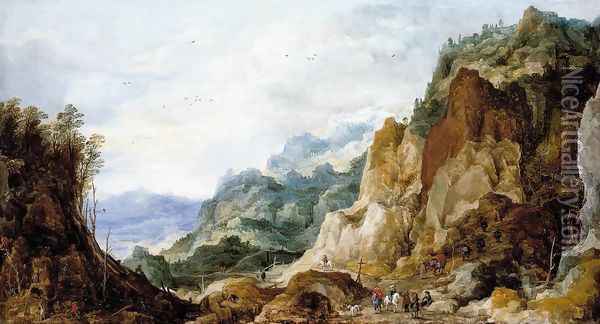 Mountainous Landscape 1621-23 Oil Painting - Joos De Momper